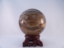 Large Madagascan Petrified Poducarpus Wood Sphere - 86mm, 855g